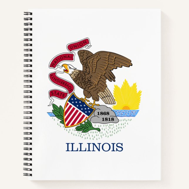 Staatsflagge Illinois Notizbuch (Vorderseite)