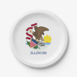 Staatsflagge Illinois Pappteller
