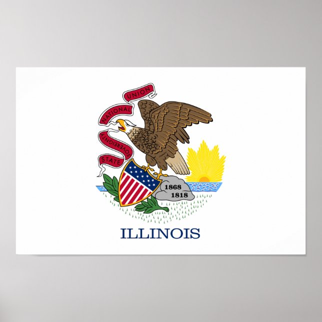 Staatsflagge Illinois Poster (Vorne)