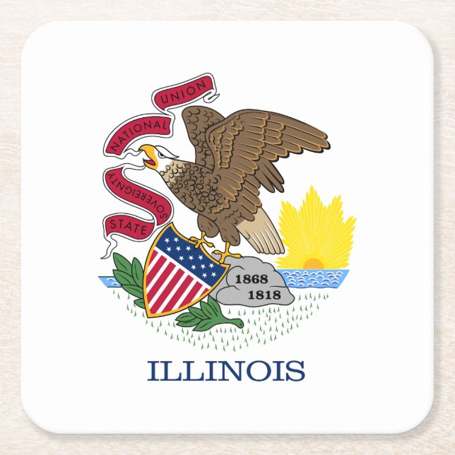 Staatsflagge Illinois Rechteckiger Pappuntersetzer (Vorderseite)