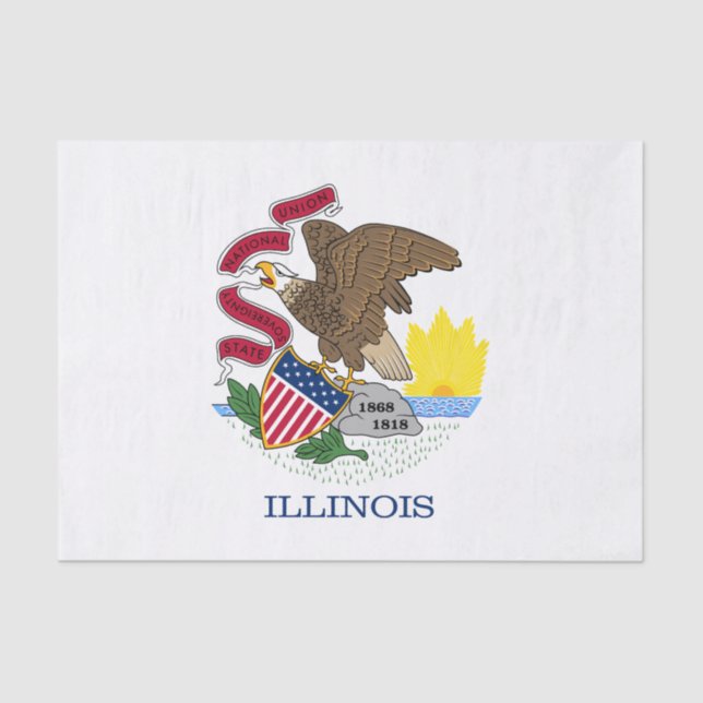 Staatsflagge Illinois Seidenpapier (Vorderseite)