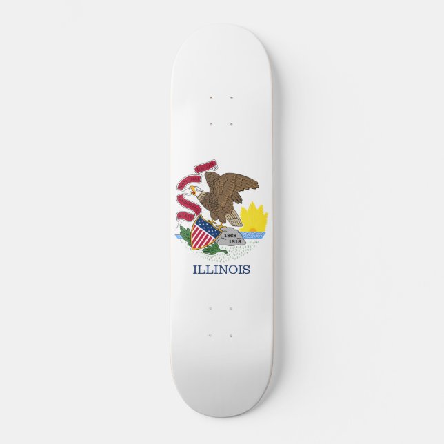 Staatsflagge Illinois Skateboard (Vorderseite)