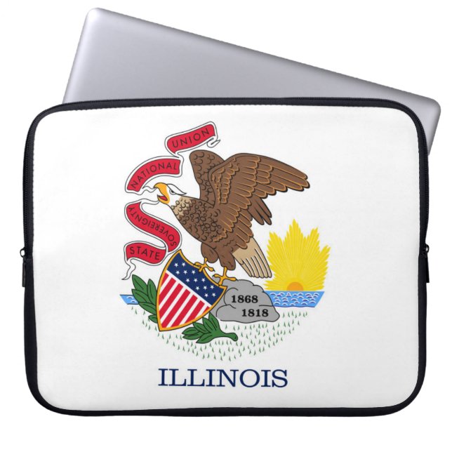 Staatsflagge Illinois, USA Laptopschutzhülle (Vorderseite)
