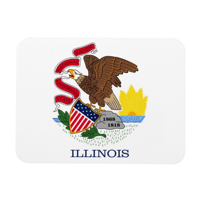 Staatsflagge Illinois, USA Magnet (Horizontal)