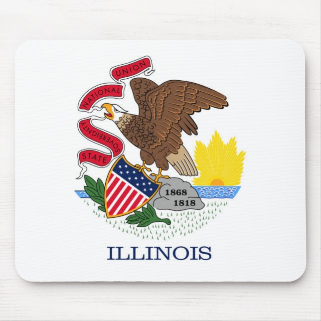 Staatsflagge Illinois, USA Mousepad (Vorne)