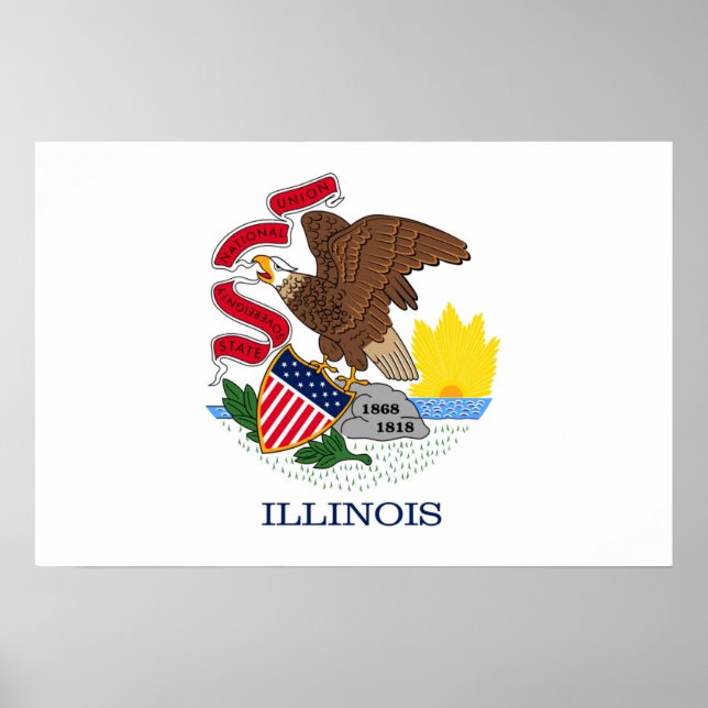 Staatsflagge Illinois, USA Poster (Vorne)