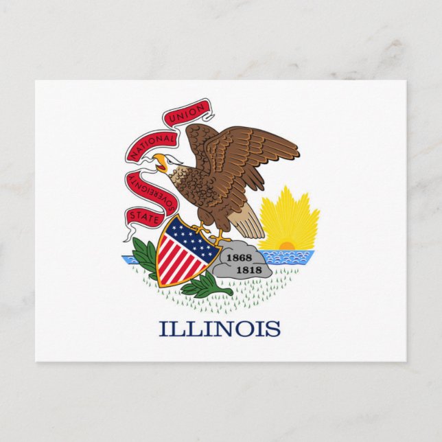 Staatsflagge Illinois, USA Postkarte (Vorderseite)