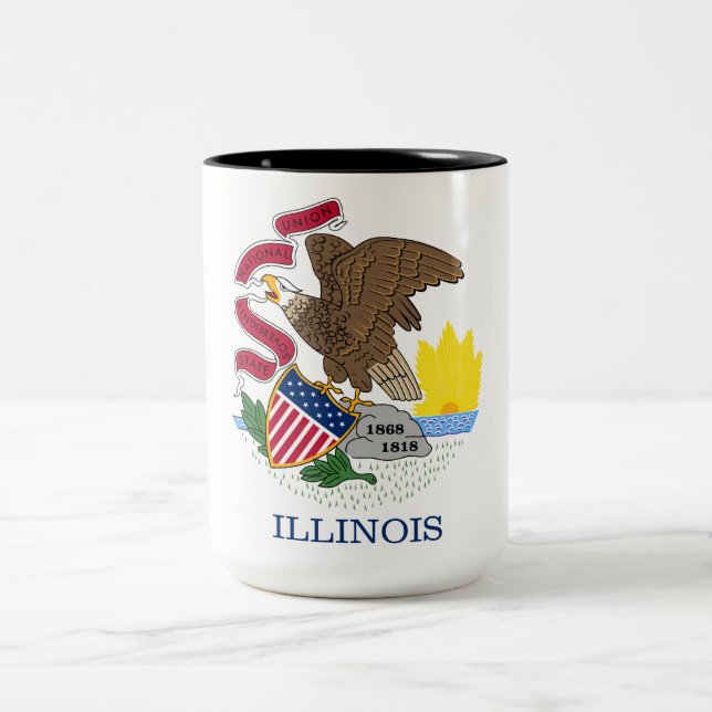 Staatsflagge Illinois Zweifarbige Tasse (Mittel)