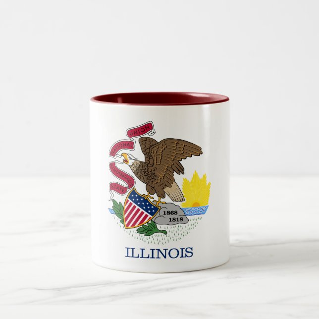 Staatsflagge Illinois Zweifarbige Tasse (Mittel)
