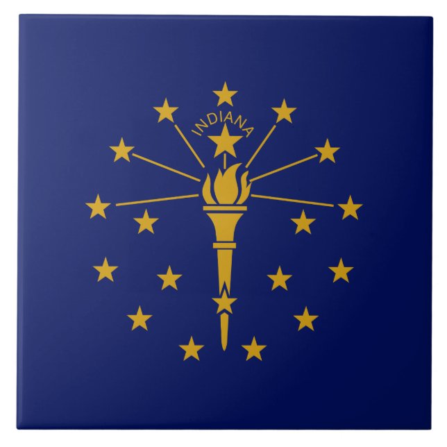 Staatsflagge in Indiana Fliese (Vorderseite)