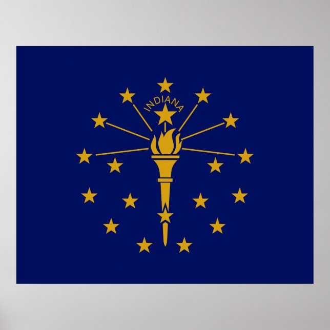 Staatsflagge in Indiana Poster (Vorne)
