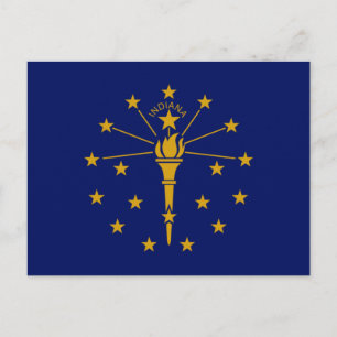 Staatsflagge in Indiana Postkarte