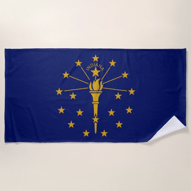 Staatsflagge in Indiana Strandtuch (Vorderseite)