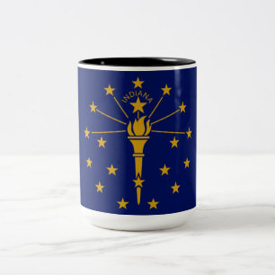 Staatsflagge in Indiana Zweifarbige Tasse