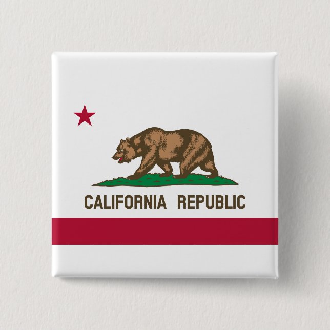 Staatsflagge in Kalifornien Button (Vorderseite)