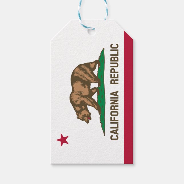 Staatsflagge in Kalifornien Geschenkanhänger (Vorderseite)