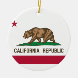 Staatsflagge in Kalifornien Keramik Ornament