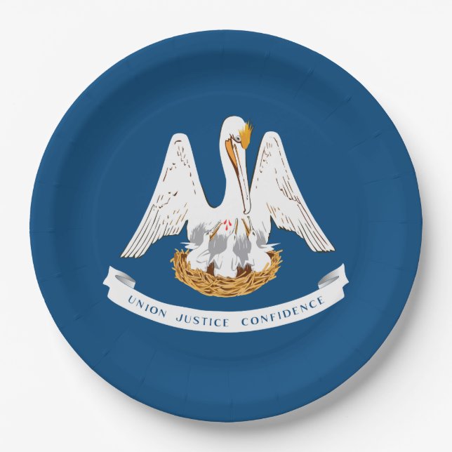 Staatsflagge in Louisiana Pappteller (Vorderseite)