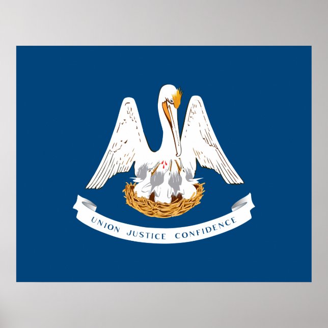 Staatsflagge in Louisiana Poster (Vorne)