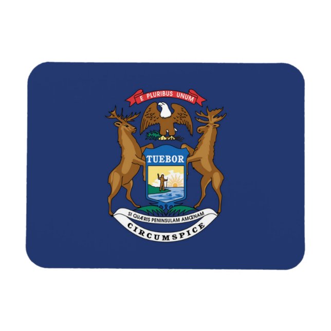 Staatsflagge in Michigan, USA Magnet (Horizontal)