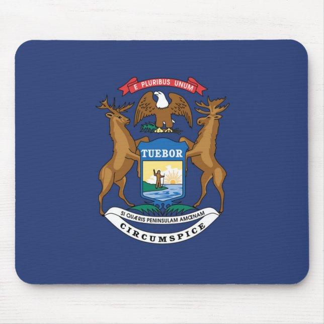 Staatsflagge in Michigan, USA Mousepad (Vorne)