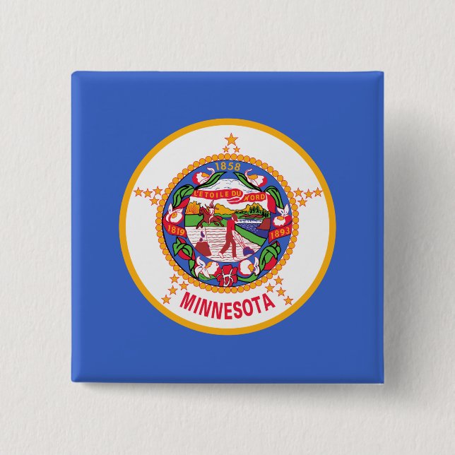 Staatsflagge in Minnesota Button (Vorderseite)