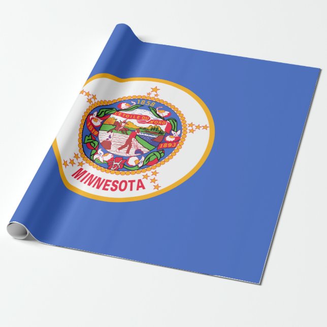 Staatsflagge in Minnesota Geschenkpapier (Ungerollt)