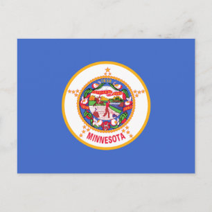 Staatsflagge in Minnesota Postkarte