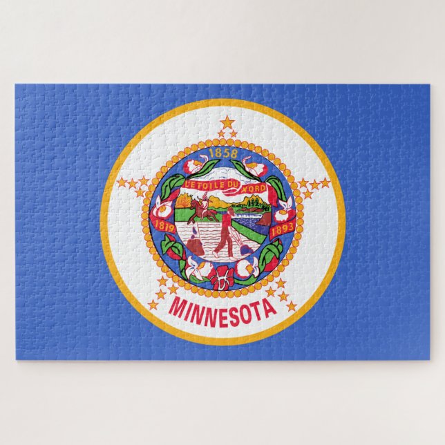 Staatsflagge in Minnesota Puzzle (Horizontal)