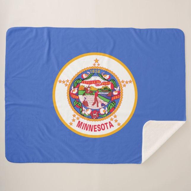 Staatsflagge in Minnesota Sherpadecke (Vorderseite (Horizontal))
