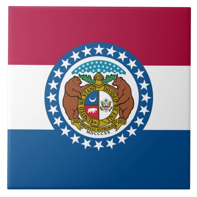 Staatsflagge in Missouri Fliese (Vorderseite)