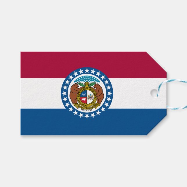 Staatsflagge in Missouri Geschenkanhänger (Vorderseite (Horizontal))