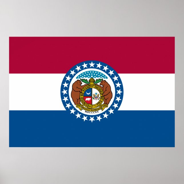 Staatsflagge in Missouri Poster (Vorne)