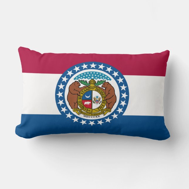 Staatsflagge in Missouri Print Patriotic Lendenkissen (Vorderseite)