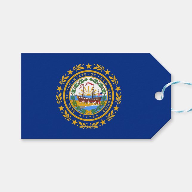 Staatsflagge in New Hampshire Geschenkanhänger (Vorderseite (Horizontal))