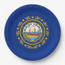 Staatsflagge in New Hampshire Pappteller