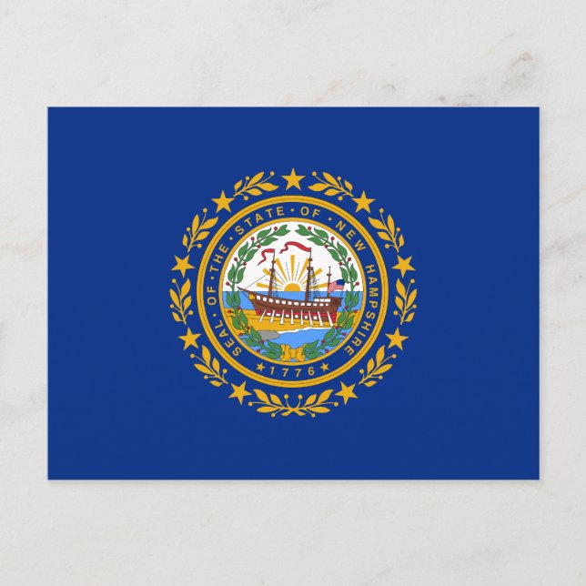 Staatsflagge in New Hampshire Postkarte (Vorderseite)