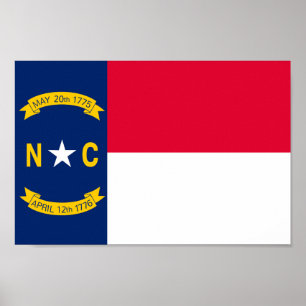 Staatsflagge in North Carolina Poster
