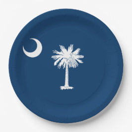 Staatsflagge in South Carolina Pappteller