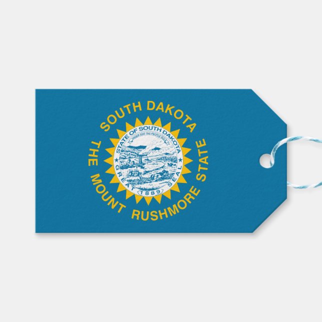 Staatsflagge in Süddakota Geschenkanhänger (Vorderseite (Horizontal))