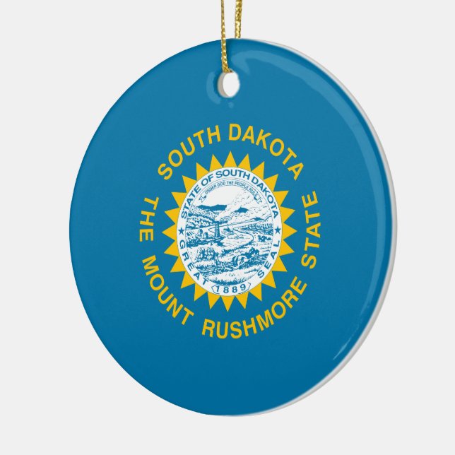 Staatsflagge in Süddakota Keramik Ornament (Links)