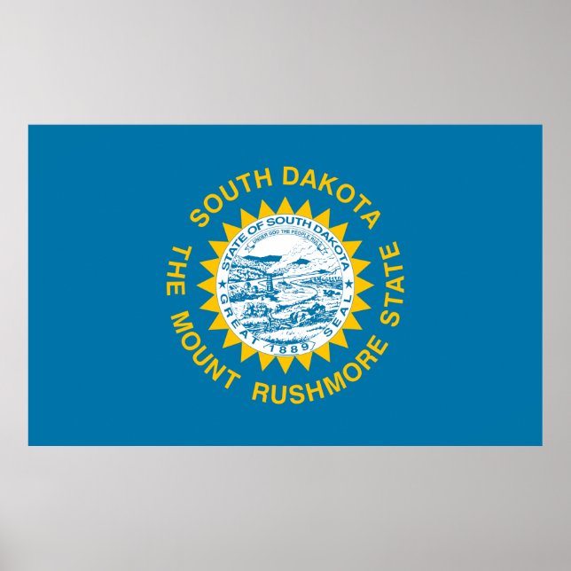 Staatsflagge in Süddakota Poster (Vorne)