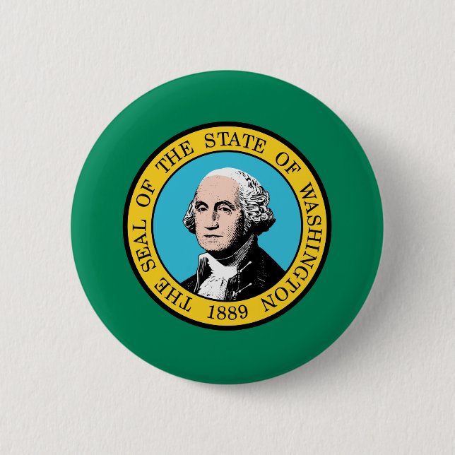 Staatsflagge in Washington Button (Vorderseite)