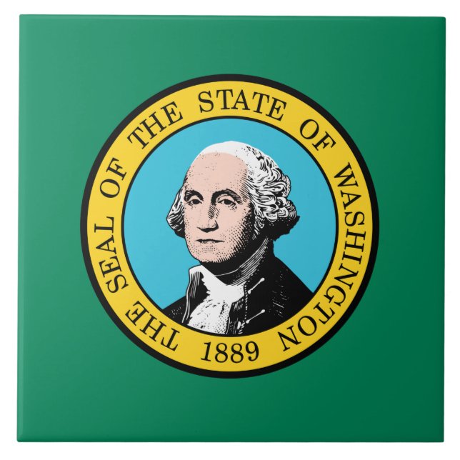 Staatsflagge in Washington Fliese (Vorderseite)