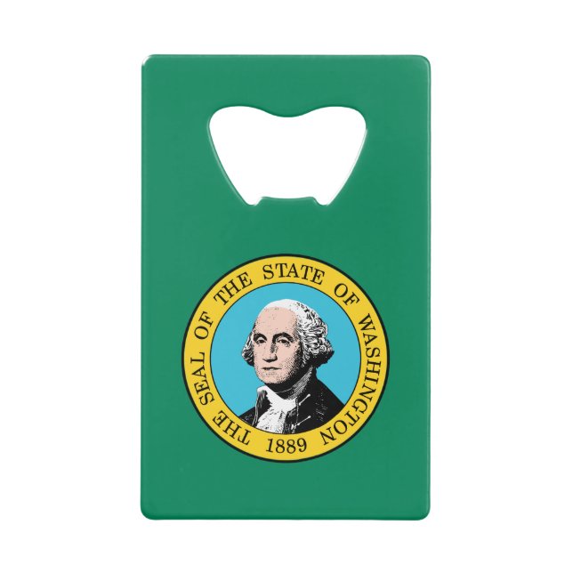 Staatsflagge in Washington Geldbeutel Flaschenöffner (Vorderseite)