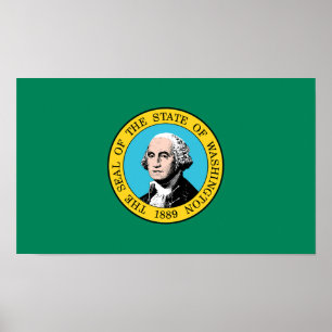 Staatsflagge in Washington Poster