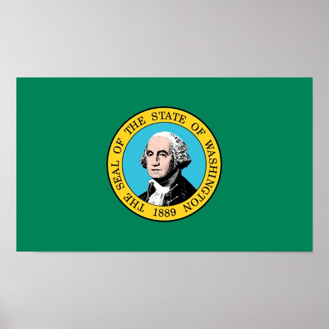 Staatsflagge in Washington Poster (Vorne)