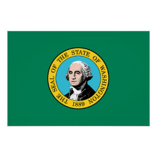 Staatsflagge in Washington Poster