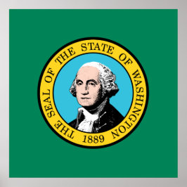 Staatsflagge in Washington Poster
