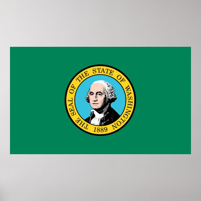 Staatsflagge in Washington Poster (Vorne)